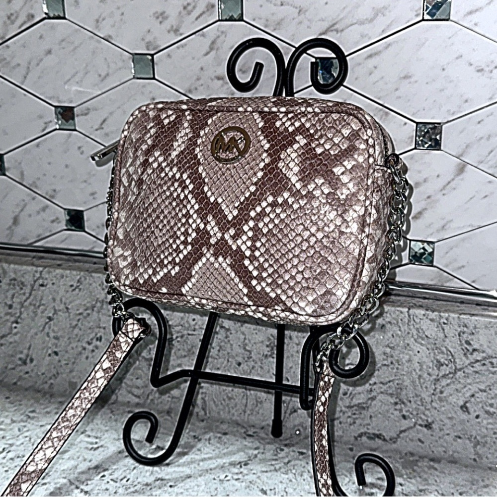 Michael Kors Snake Print Crossbody Bag Cindy Leather Purse AUTHENTIC Like New - Picture 2 of 12